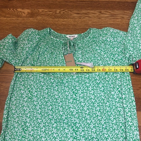 NWT Smocked Neck Beach Kaftan Green Printed Size 2 - Picture 8 of 9